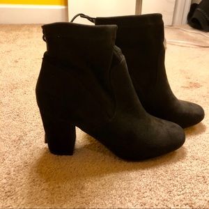 Black suede booties